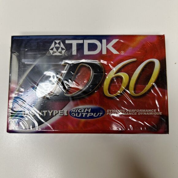 Tdk D60 Cassette Tape audio IECI/TypeI high Output factory sealed - Picture 2 of 7
